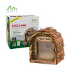 Kŕmidlo závesné - pre vtáky - drevo, predná strana priesvitný plast - 14cm x 16cm x 10cm