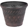 STREND PRO Garden Kvetináč Strend Pro, 29x23 cm, tmavý hnedý, vzor ratan