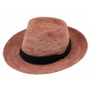 Fiebig - Headwear since 1903 Fedora Raffia - červený slamený klobúk - Bestseller Veľkosť: 59 cm (L)
