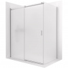CERANO - Sprchovací kút Santoro - ľavá - 6 mm - chróm, mliečne sklo - 140x70 cm - posuvný
