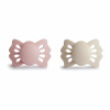 DVOJBALENIE SYMETRICKÝCH CUMLÍKOV FRIGG LUCKY CREAM/ BLUSH, 0-6M, SILIKÓN