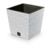 PROSPERPLAST Kvetináč FURU SQUARE LOW ECO WOOD 29,5cm biely