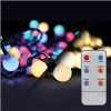 Solight LED 2v1 vonkajšia vianočná reťaz, gule, diaľkový ovládač, 100LED, RGB + biela, 10m+ 5m, 8 funkcií, IP44 1V08-RGB