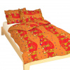 Obliečky krep do postieľky - Žirafa červené 1x 130/90, 1x 45/60