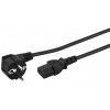 Monacor AAC-182/SW - Sieťový kábel | Pravouhlá zástrčka s konektorom IEC | Dĺžka: 1.8 m