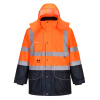 Portwest S426 Hi-Vis Contrast Traffic Reflexná bunda 7v1 oranžová/tmavomodrá 3XL