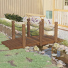 vidaXL Záhradný mostík s reťazovým zábradlím 150x67x56cm masívny smrek - Hnedá - 170060-104360