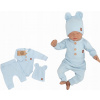 Detský komplet - Baby Set Zyzio a Zuzia 56 Blue 3 PCS. (Teleso pásky 3. set+nohavice+čiapka 56)