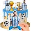CUKROVÁ TLAČ POPLATOK CUKROVÁ MASA LIONEL MESSI DEKORÁCIA + TEXT
