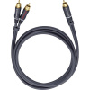 Oehlbach 23705 cinch audio Y kábel [2x cinch zástrčka - 1x cinch zástrčka] 5.00 m antracitová pozlátené kontakty; 23705