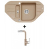 Alveus SET kuchynský granitový drez NIAGARA 60 sifón 90x50 + batéria SIROS - Beige NIAGARA60G55+SIROS55
