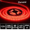 EPISTAR 5m LED pásik 60LED/m vodeodolný SMD3528 červený, IP65 12V