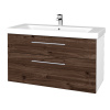 Dreja Umývadlová skrinka Q MAX SZZ2 105 - N01 Biela lesk / Úchytka T02 / D25 Teak