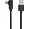 PremiumCord ku31cz2bk USB typ C/M zahnutý konektor 90° - USB 3.0 A/M, 2m
