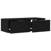 zahrada-XL Čierny dubový nástenný cabinet 68x30x20 cm vyrobený z vysokokvalitného dreva 862776