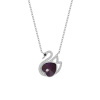 GRACE Silver Jewellery Stříbrný náhrdelník Swarovski Elements Alexa - stříbro 925/1000, labuť NH-043/3 Violet 40 cm + 5 cm (prodloužení)