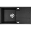 Laveo BARBADOS 76 kuchynský granit drez 76x44 cmasifón,odb.na umýv.riadu,Čierny monokolor SBB_711B