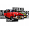 Retro Cars Kuba Havana 150x70 fotografie Triptych (Retro Cars Kuba Havana 150x70 fotografie Triptych)