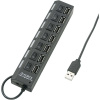 Renkforce 7 portů USB 2.0 hub možné spínať jednotlivo, so stavovými LED čierna; RF-4847589