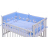Dětská postýlka se stahovací bočnicí - bílá - 120x60 cm s kompletní výbavou Toro Barva soupravy: Toro modrá