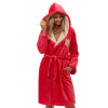 Jahodově červený i béžový kojící župan huňatý z bambusu s beránkovou kapucí a pejskem 1Z1528 červená L + První výměna zboží zdarma.