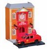 Bburago Accessories Diorama – Set Fire Station With Volkswagen Amarok Pick-up 2009 1:43 Red