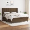 vidaXL Boxspring posteľ s matracom tmavohnedá 160x200 cm látka - Hnedá - 116620-194577