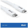 Club3D Kabel USB-C 4.0, 20Gbps, 4K60Hz, PD 240W, 2m, bílá (CAC-3001)