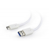 Gembird kábel USB 3.0 (AM) na USB 3.1 (CM), 0.1 m, biely CCP-USB3-AMCM-W-0.1M