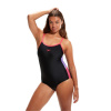 Speedo Thinstrap Muscleback Swimsuit Black/Lilac 30 (XS)