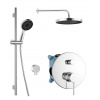 kielle Oudee Sprchový set s batériou pod omietku, na 2 spotrebiče, s príslušenstvom a telesom, chróm 20602SP10