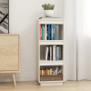 vidaXL Knižnica/deliaca stena biela 40x35x103 cm masívna borovica - Biela - 173648-107907