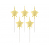 Tortové sviečky Hviezdy - Zlaté, 5 ks