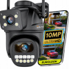 DVOJITÁ WIFI IP KAMERA 10 MPX S AI FUNKCIAMI, VONKAJŠIA 4K OTOČNÁ UHD ZOOM