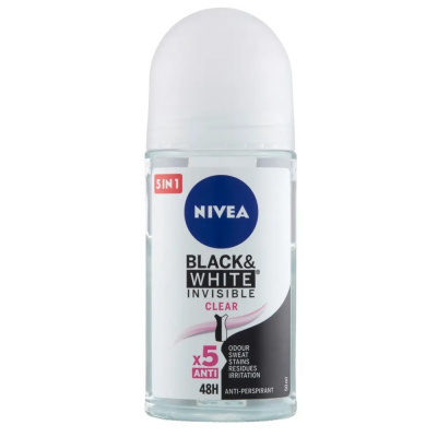NIVEA Invisible for Black & White Clear antiperspirant roll-on 50ml
