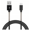 Kábel Amio USB - microUSB typ B, 1 m, čierny