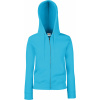 Fruit of the Loom Mikina Premium Lady-Fit Hooded Jacket s kapucí na zip, dámská COT16211816205-azure blue 2XL Modrá azurově
