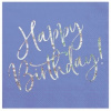 Narodeninové servítky PartyDeco Happy Birthday, tmavomodré, 33x33 cm, 20 ks