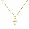 Ocelový přívěsek kříž - Zlacený