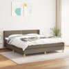 vidaXL Posteľný rám boxspring s matracom sivohned 160x200 cm látka - Šedohnedá - 213275-196554