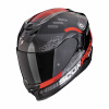 Moto přilba EXO-520 EVO AIR TITAN metalická černo/červená - Velikosti M