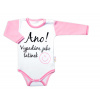 Body dlhý rukáv s vtipným textom Baby Nellys, Ano! Vypadám jako tatínek, holka 56 (1-2m)