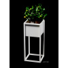 Stojan na kvety - Flowerbed metal cubo 50cm biely podkrovie hit (Stojan na kvety - Flowerbed metal cubo 50cm biely podkrovie hit)