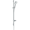 HANSGROHE Raindance Select E sprchová súprava, ručná sprcha 3jet EcoSmart 120 x 120 mm, 90 cm sprchová tyč, jazdec, miska na mydlo a sprchová hadica 160 cm, biela/chróm, 26623400