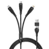 CONNECT IT CONNECT IT Wirez 6in1 2x USB-C, 1x Lightning, 1,25 m, ČERNÝ