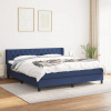 vidaXL Posteľný rám boxspring s matracom modrý 160x200 cm látka - Modrá - 225076-231023