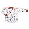 Detské pyžamo 2D sada, tričko + nohavice, Cosmos, Mrofi, hnedá/biela, veľ. 98 92 (18-24m)