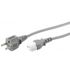Monacor AAC-203/GR - Sieťový kábel | Uzemnená zástrčka s 3-kolíkovým inline konektor IEC | Dĺžka: 2 m