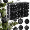 Vianočná guľa na stromček Allbag čierna plastová sada 100 ks