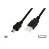 Digitus USB kabel USB A samec na B-mini 5pin samec, 2x stíněný, Měď, 3m, černý AK-300108-030-S